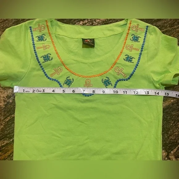 Adam Organic Cotton Egyptian style women’s size small shirt lime color shirt - Picture 14 of 16